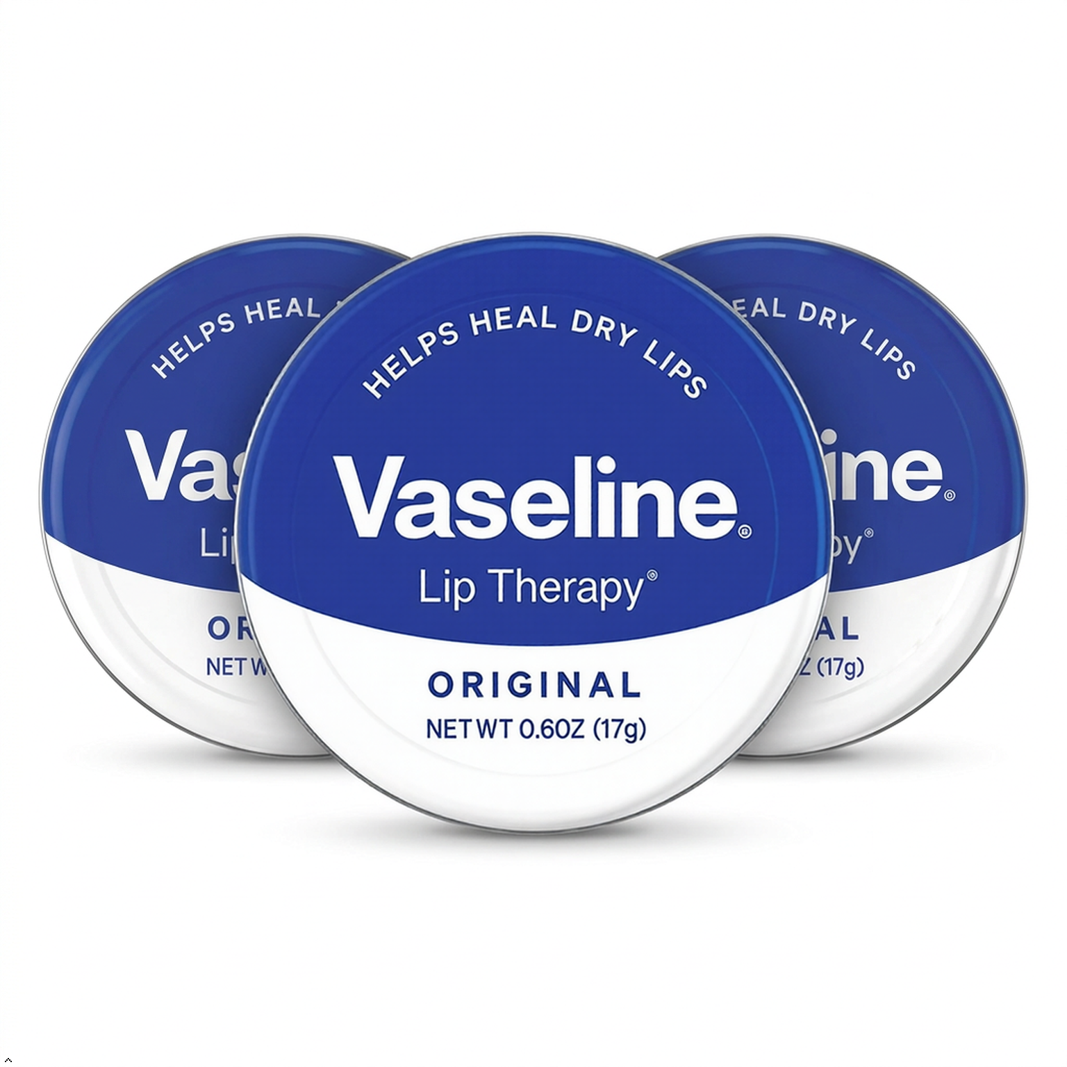 Vaseline Therapy Lip Balm Tin, Original, 0.6 oz (Pack of 3) Vaseline